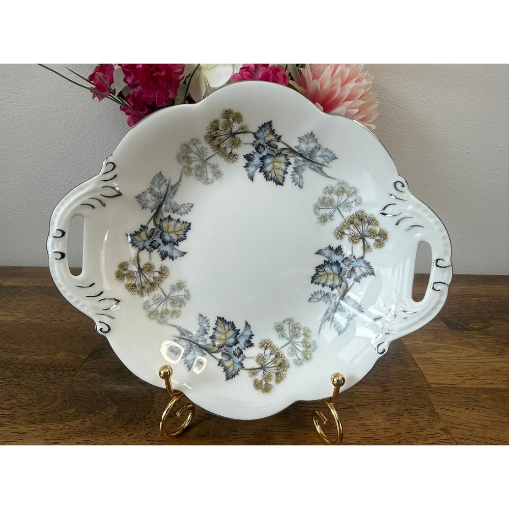Vintage Coalport Bone China Camelot Handled‎ Serving Bowl England Floral Platter